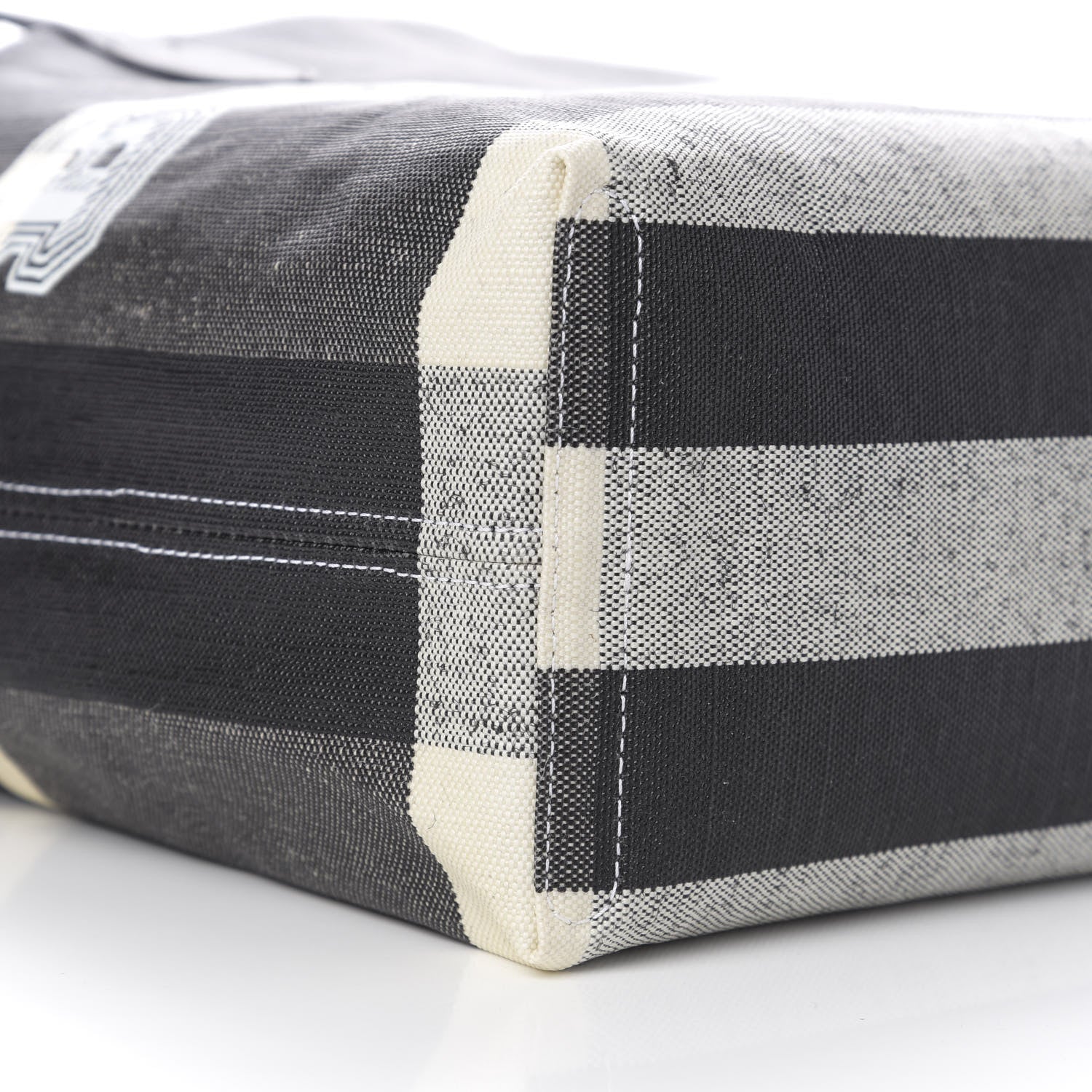 Burberry Coated Canvas Mega Check Medium Doodle Tote Black White 12 of 16