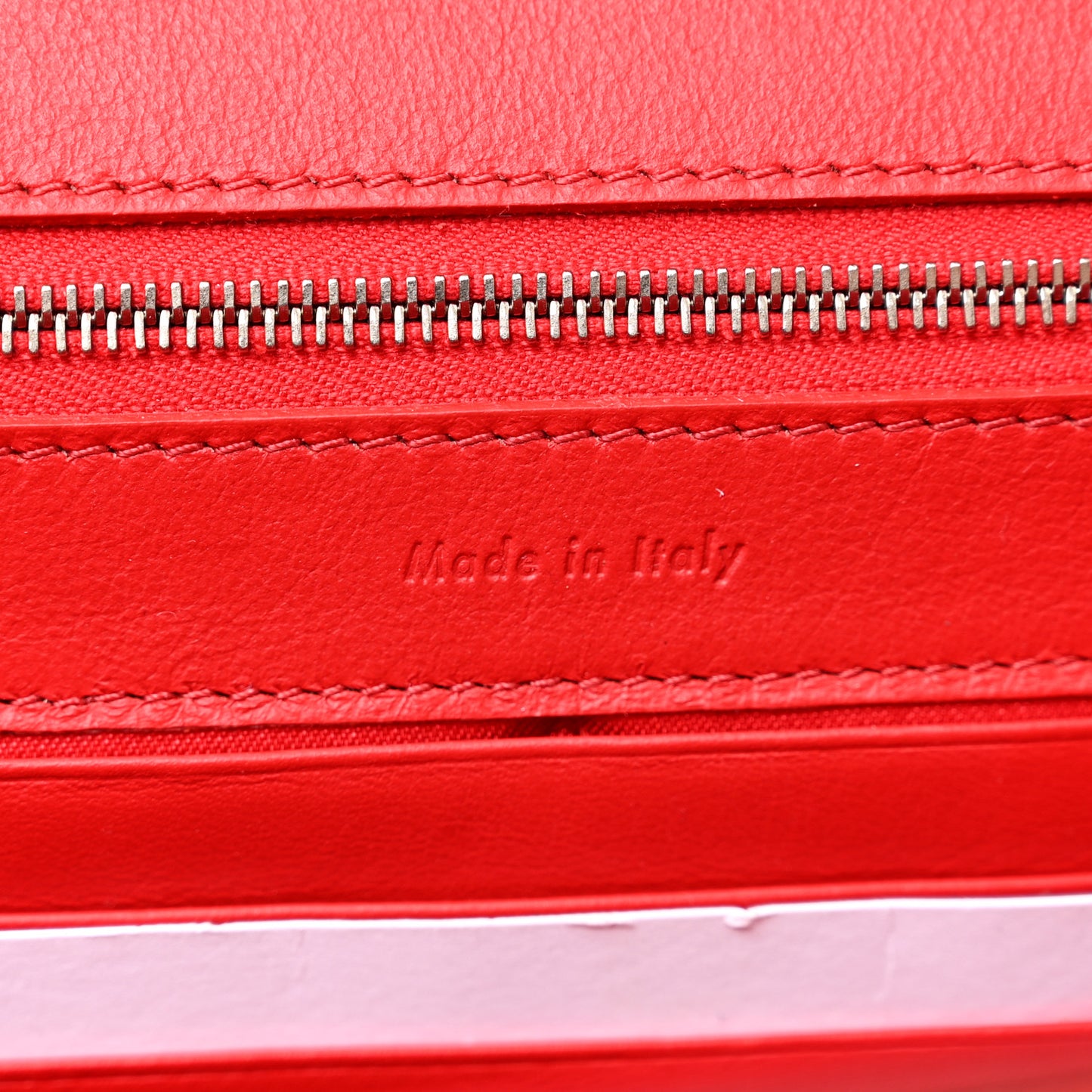 Grained Calfskin Trotteur Clutch Red