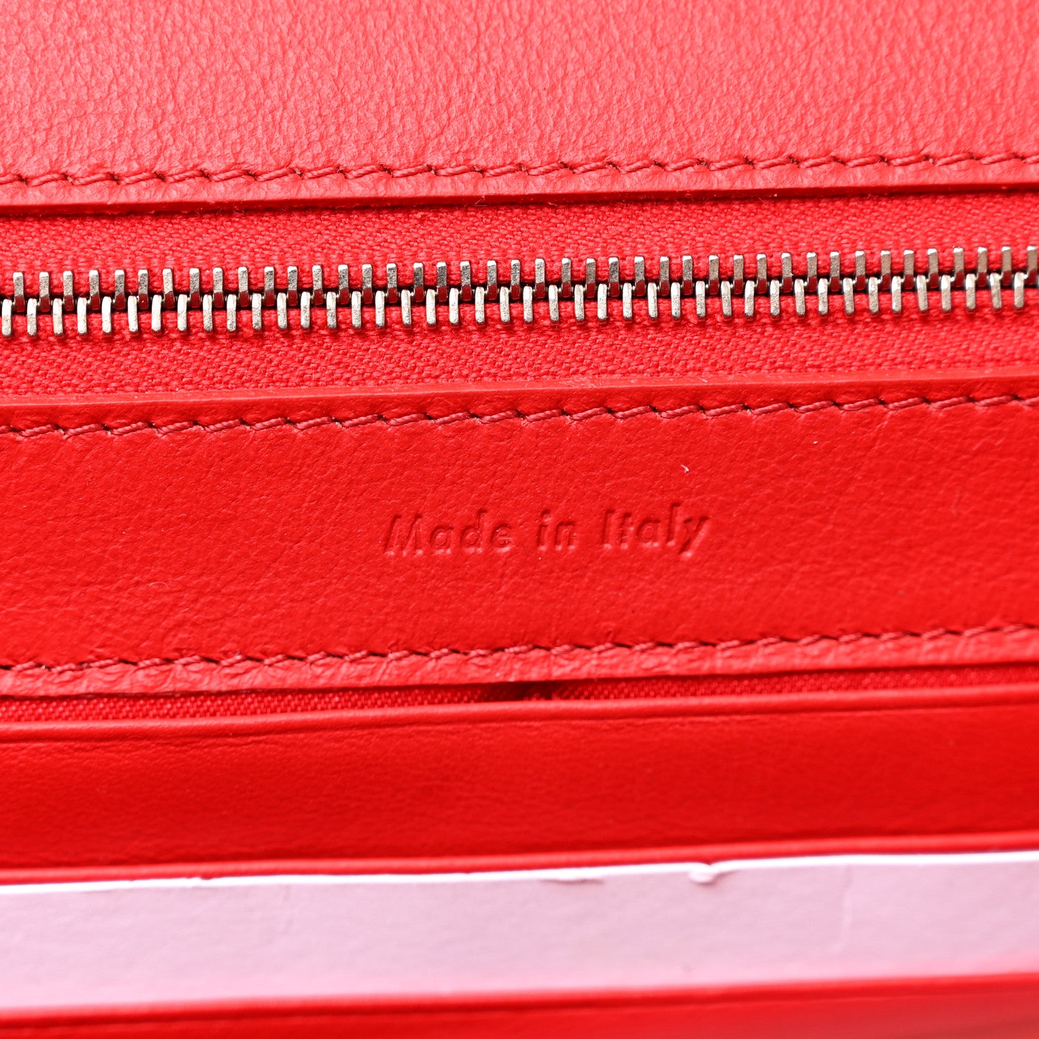 Celine Grained Calfskin Trotteur Clutch Red 6 of 6