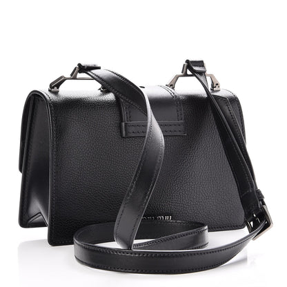 Miu Miu Goatskin Madras Soft Calf Crystal Embellished Shoulder Bag Nero Black 3 of 6