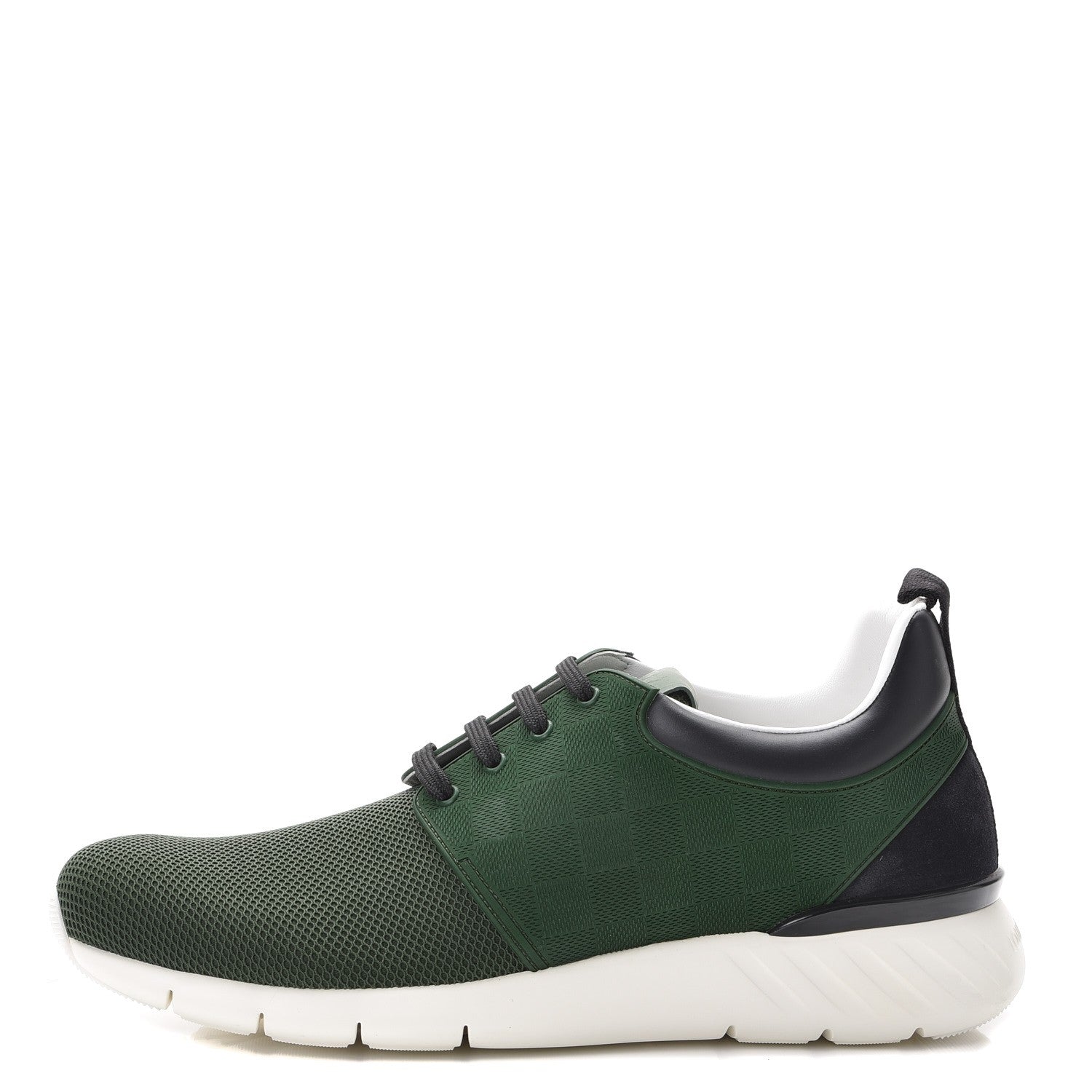 Louis Vuitton Rubber Mesh Suede Damier Fastlane Low Sneakers 9 Green 1 of 9