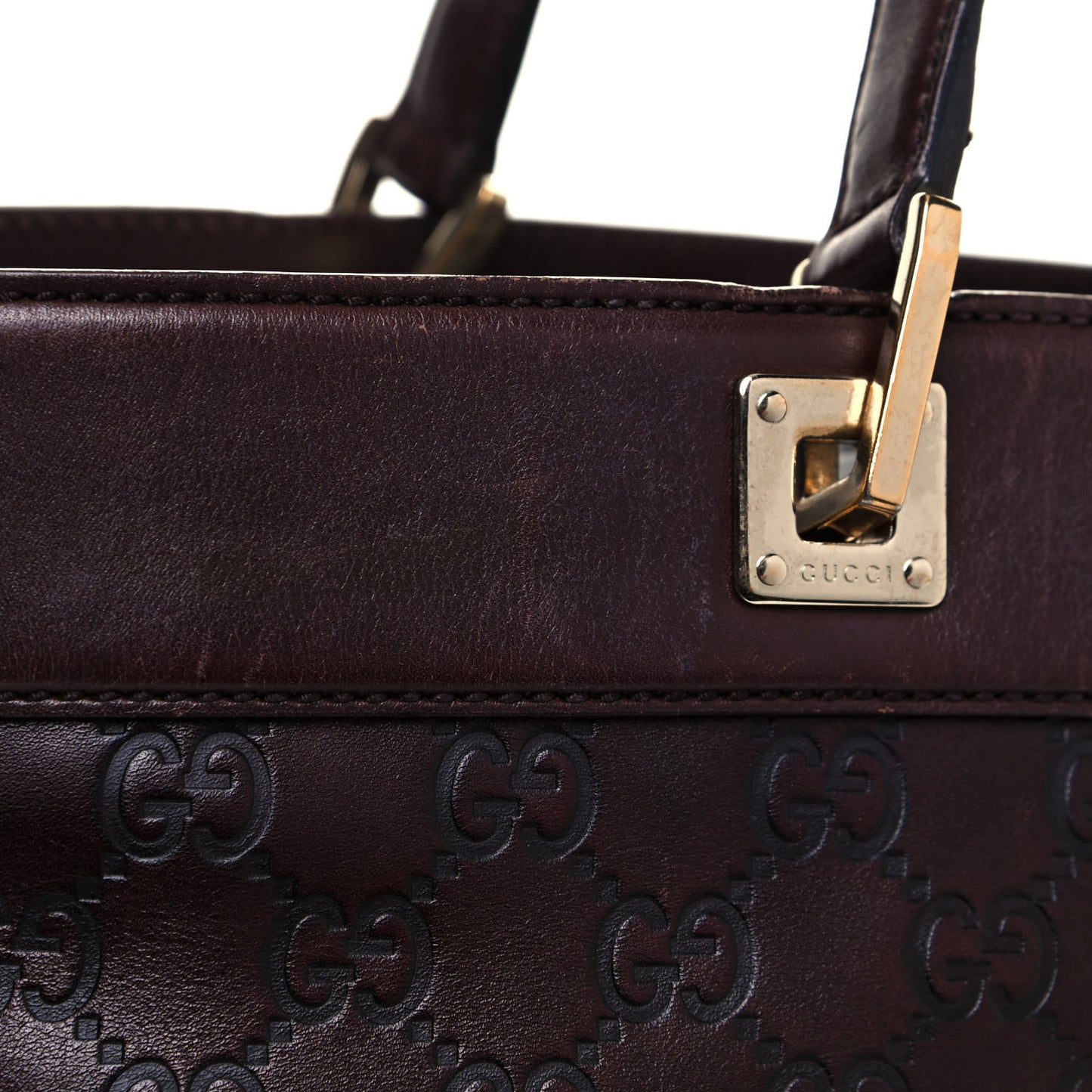 Guccissima Large Punch Tote Chocolate Brown