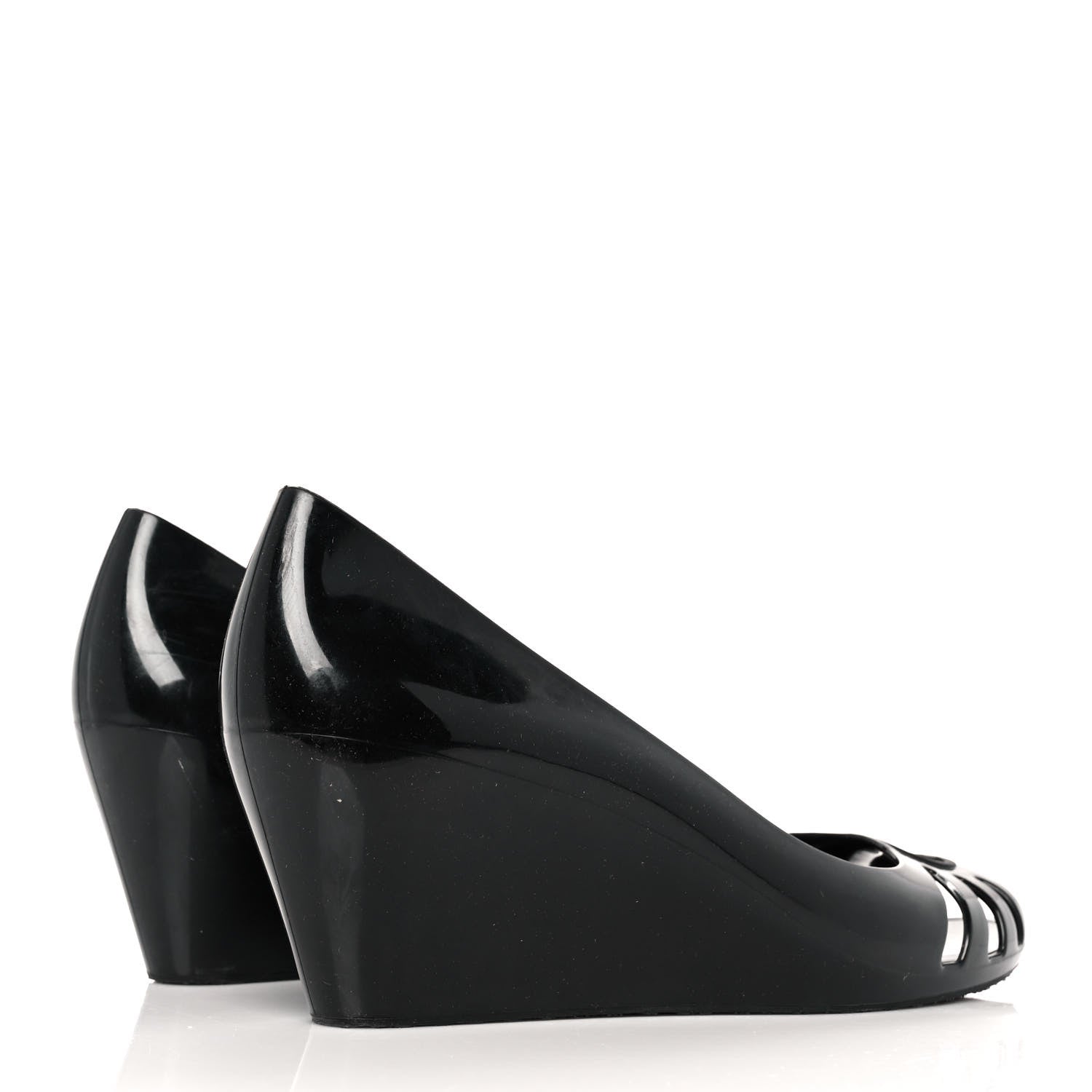 Gucci Rubber Jelly Marola Wedges 39 Black 4 of 7