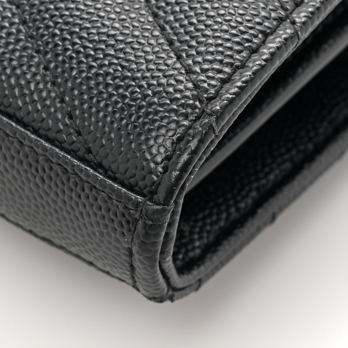 Grain De Poudre Matelasse Chevron Monogram Chain Wallet Black