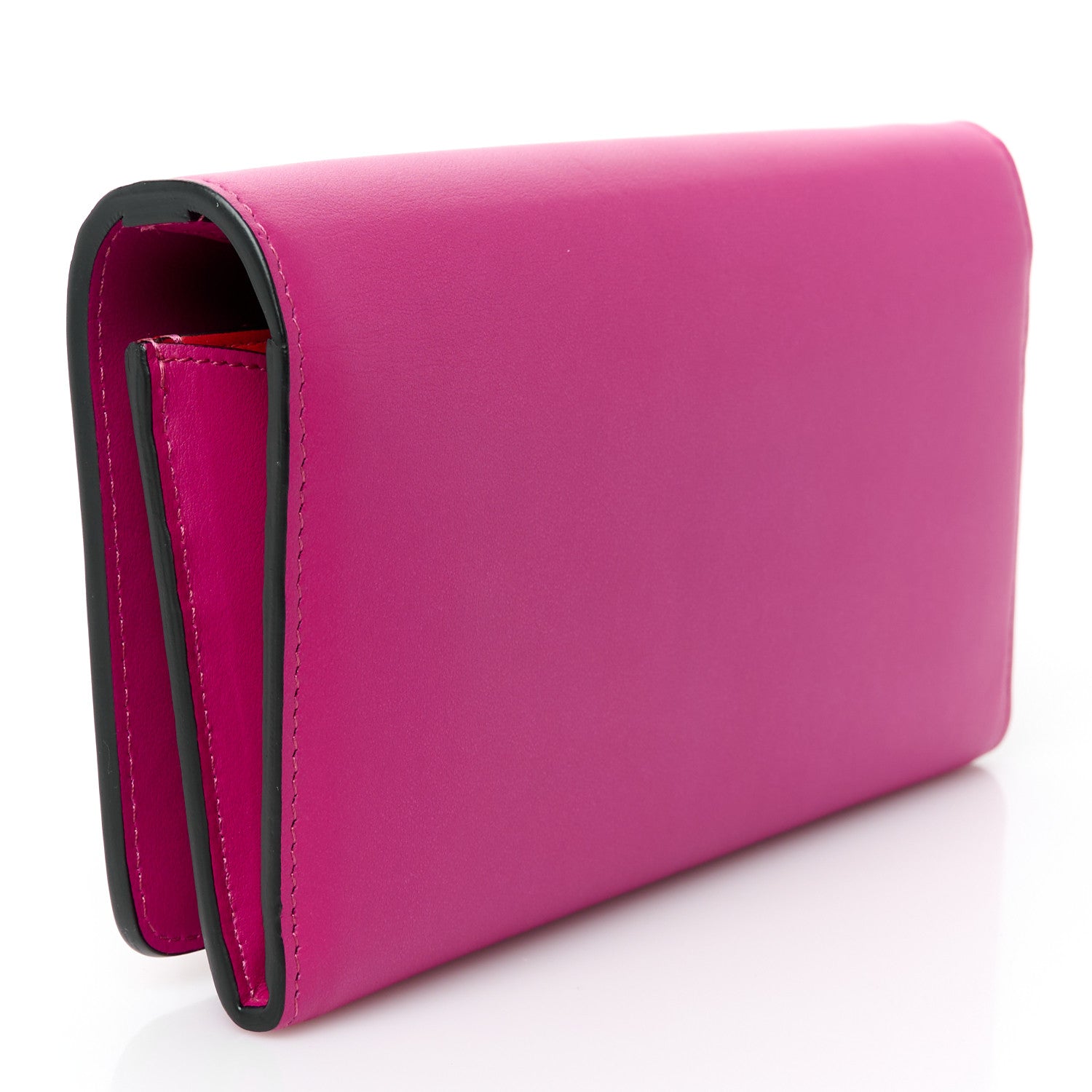 Christian Louboutin Calfskin Macaron Spiked Flap Wallet Indian Rose 3 of 11