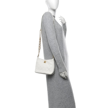 Chanel Lambskin Quilted Multi Chain Hobo White 2 of 11