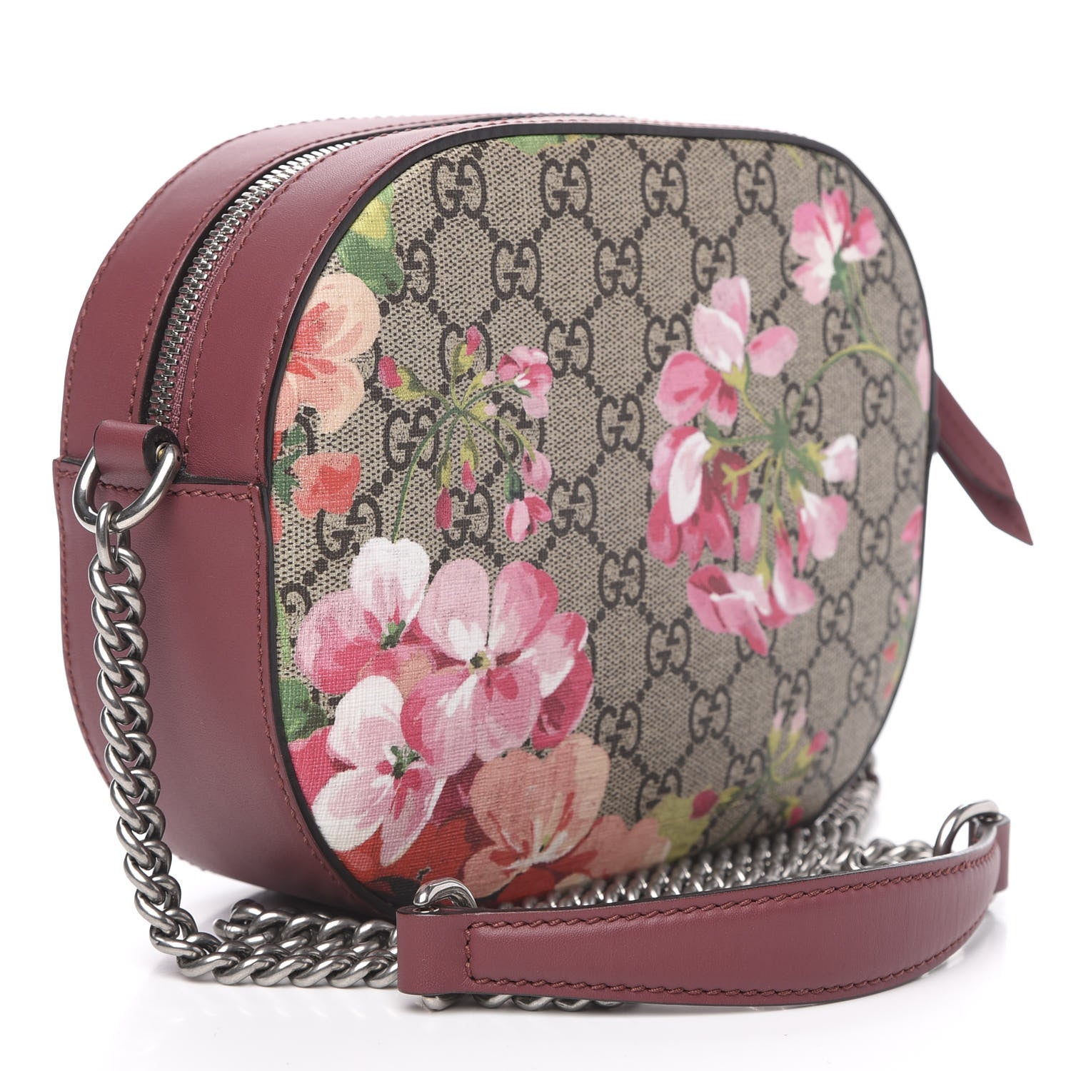Gucci GG Supreme Monogram Blooms Mini Chain Shoulder Bag Beige Multicolor Dry Rose 3 of 11