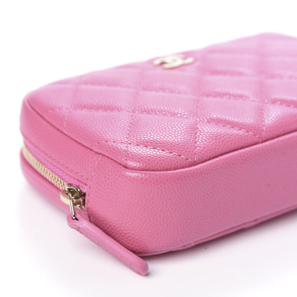 Chanel Caviar Quilted Small Curvy Pouch Cosmetic Case Pink 8 of 10