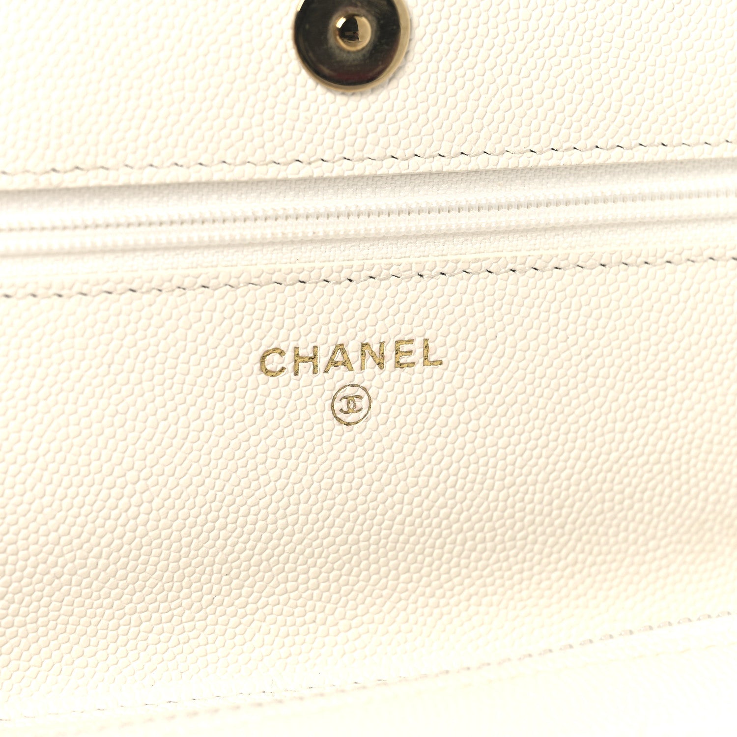 Chanel Shiny Caviar Quilted Flap Charm Wallet On Chain WOC White 7 of 12