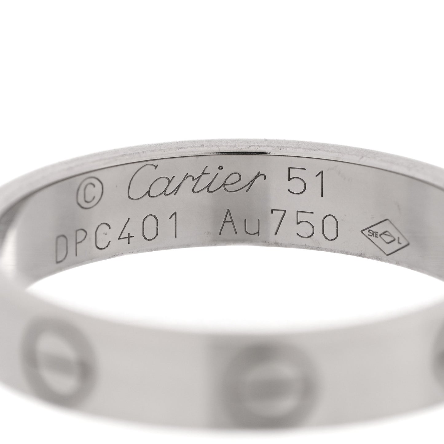 18K White Gold 3.5mm LOVE Wedding Band Ring 51 5.75