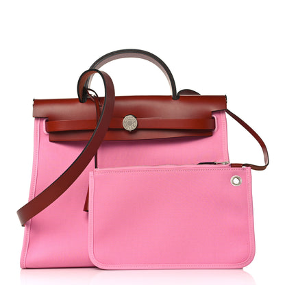 Hermes Toile Officier Vache Hunter Herbag Zip PM 31 5P Pink Cuivre 1 of 10