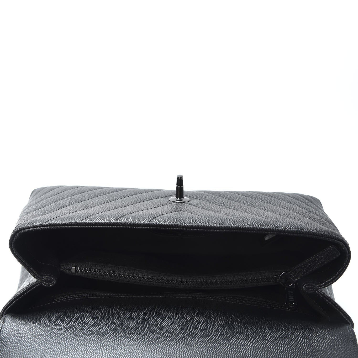 Chanel Caviar Chevron Quilted Small Coco Handle Flap So Black 4 of 9