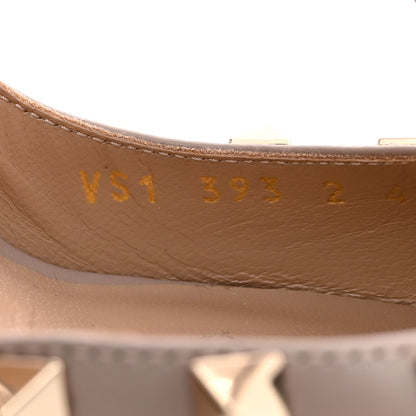 Valentino Garavani Pebbled Calfskin Rockstud Ankle Strap 100mm Pumps 40.5 Poudre 9 of 11