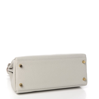 Hermes Taurillon Clemence Kelly Retourne 28 Gris Perle 3 of 9