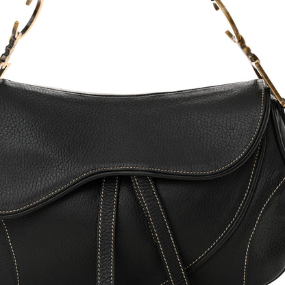 Christian Dior Calfskin Double Saddle Bag Black 8 of 13