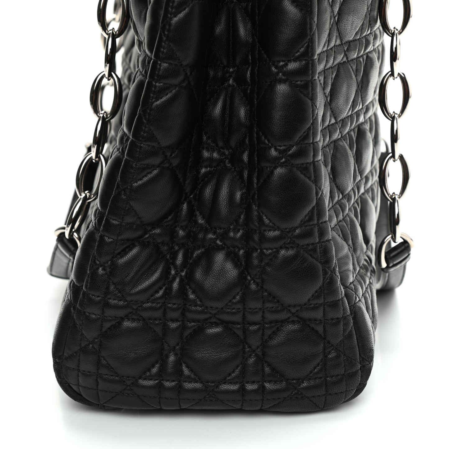 Lambskin Cannage Medium Dior Soft Shopping Tote Black