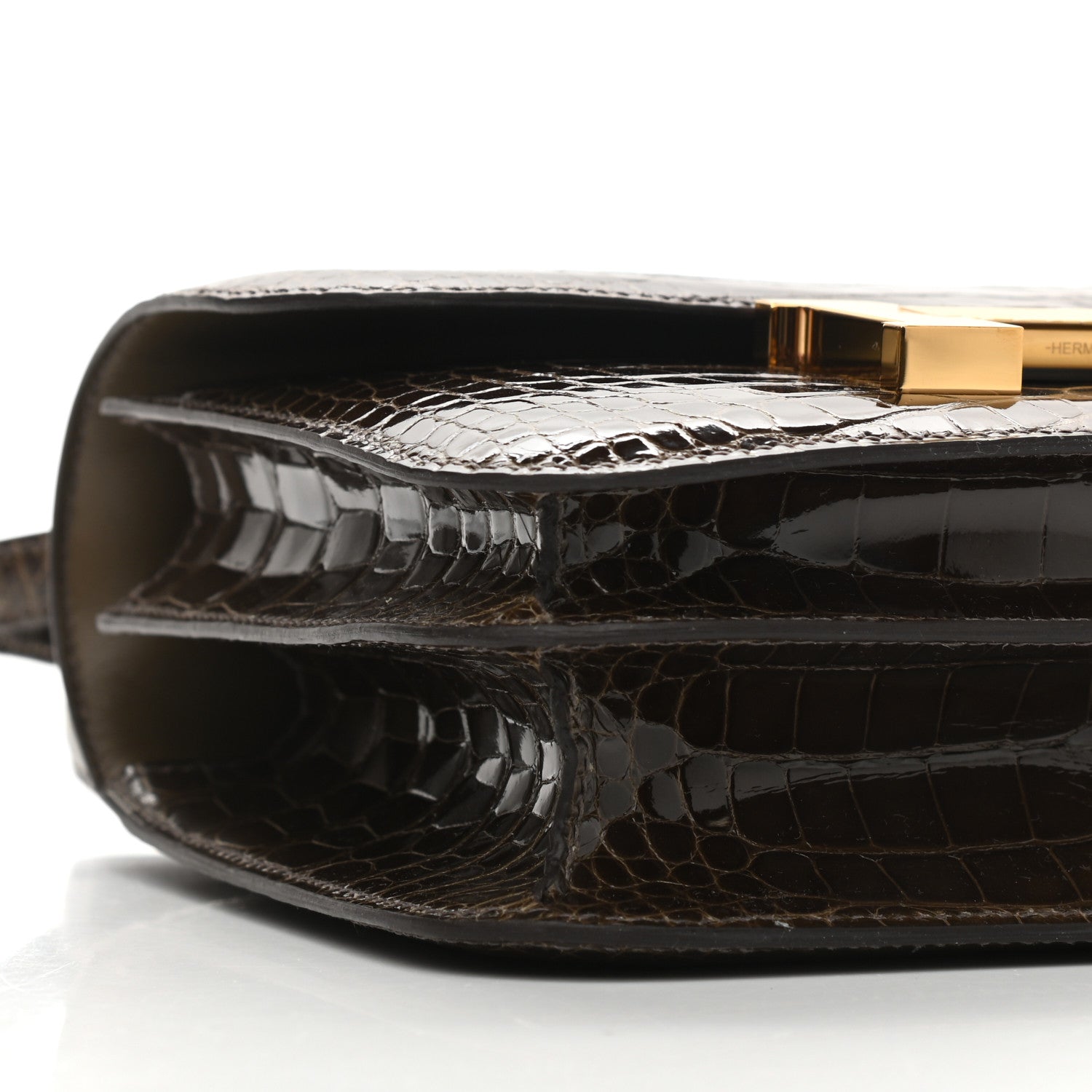 Hermes Shiny Alligator Constance 18 Gris Elephant 9 of 11