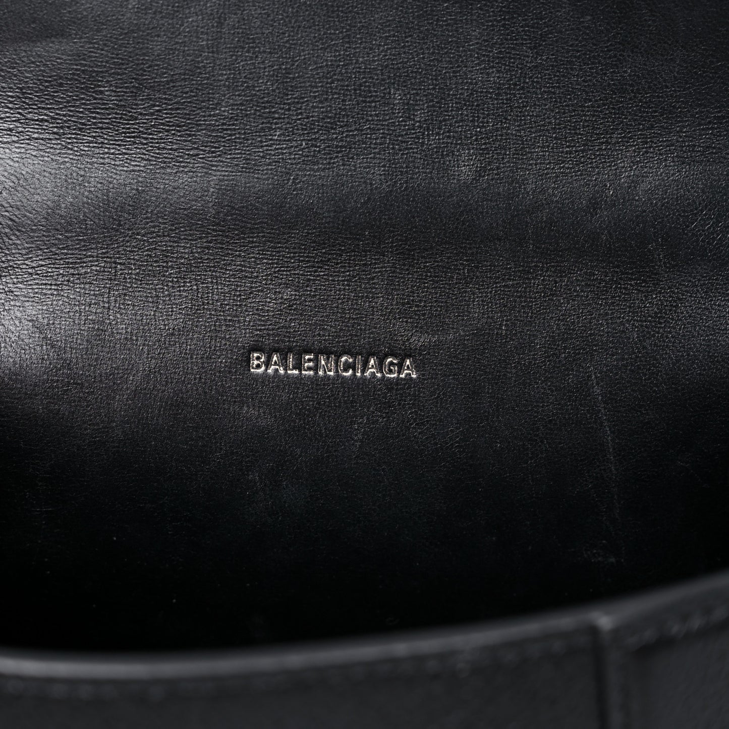 Grained Calfskin Hourglass Top Handle Bag XS Black