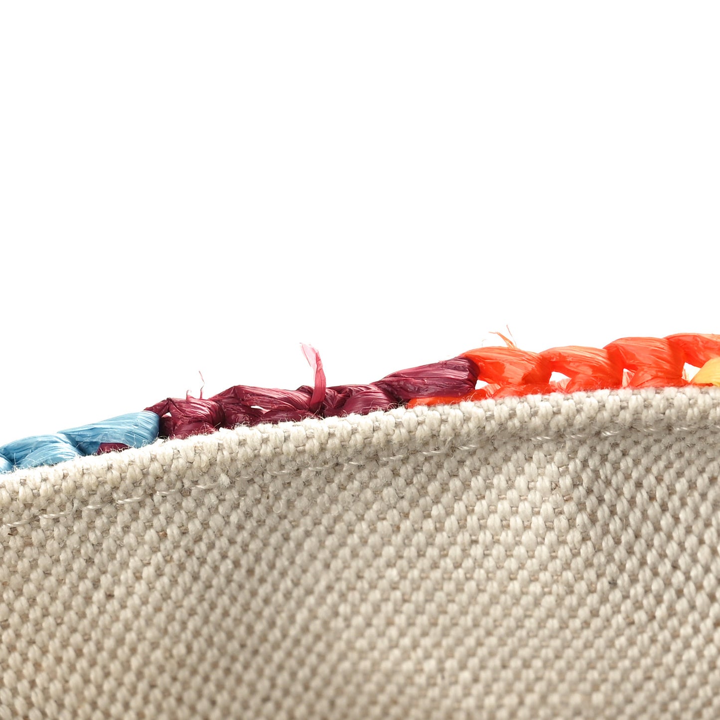 Raffia Calfskin Rockstud Summer Tote Multicolor