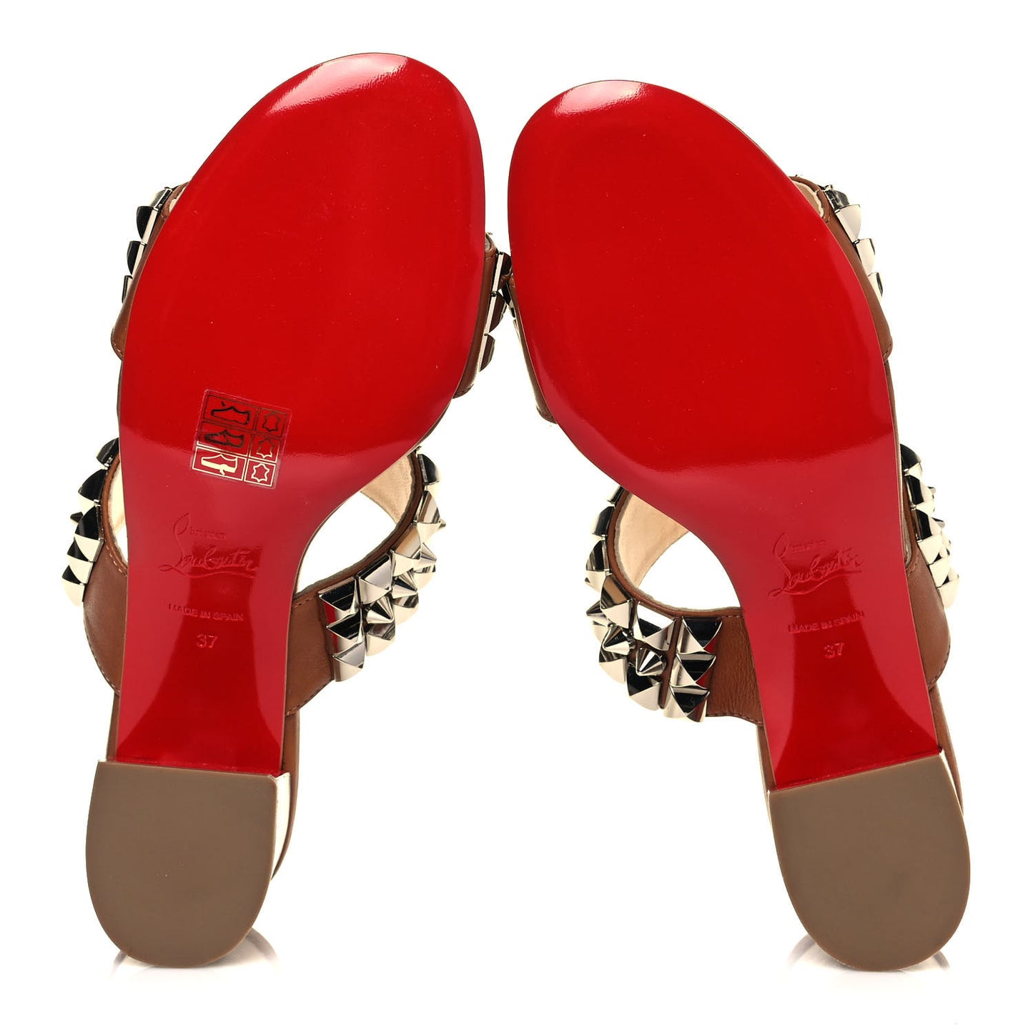 Calfskin Studded Tina Goes Mad 55 Slide Sandals 37 Cuoio