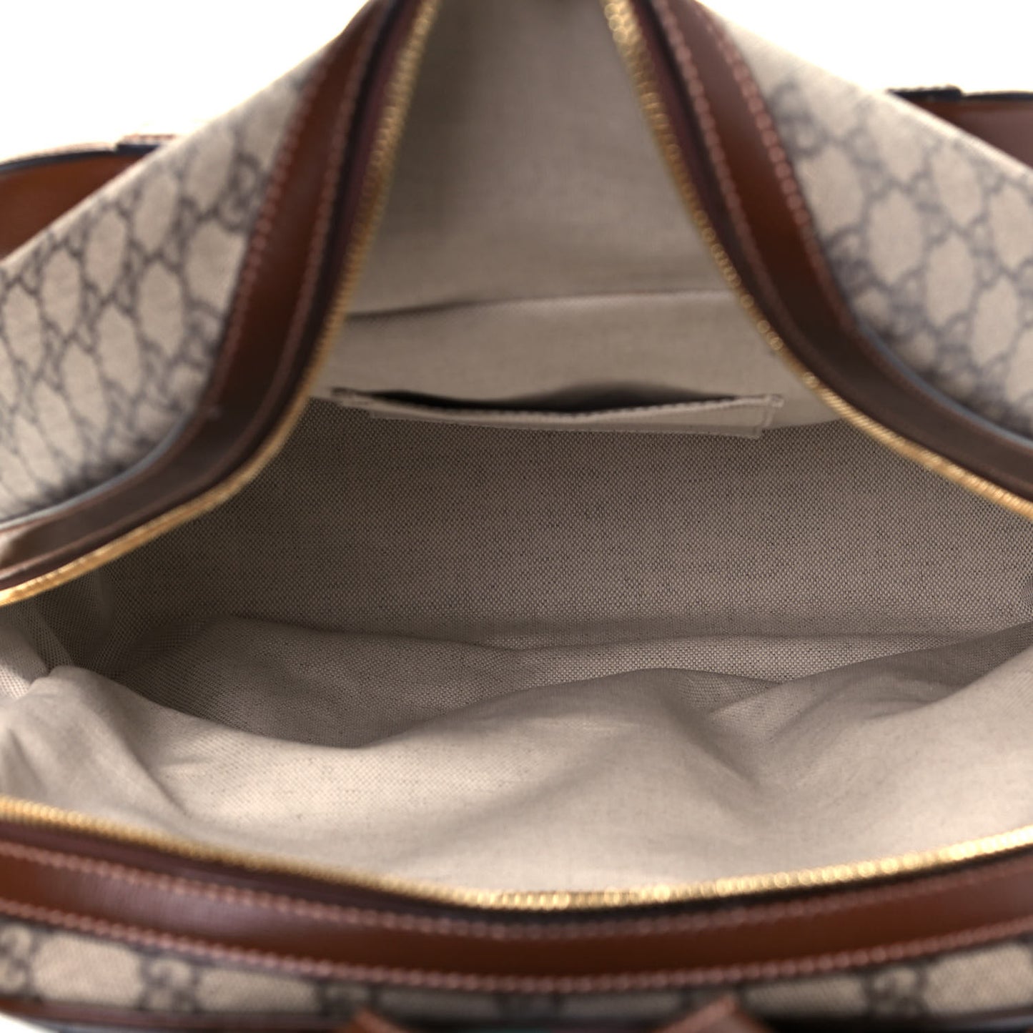 GG Supreme Monogram Azalea Calfskin Fake/Not Retro Interlocking G Day Backpack Beige Ebony Brown Sugar