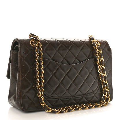 Chanel Lambskin Quilted Medium Double Flap Dark Brown 2 of 11