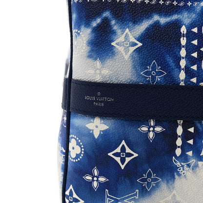 Louis Vuitton Cowhide Monogram Bandana Keepall Bandouliere 50 Blue 7 of 9
