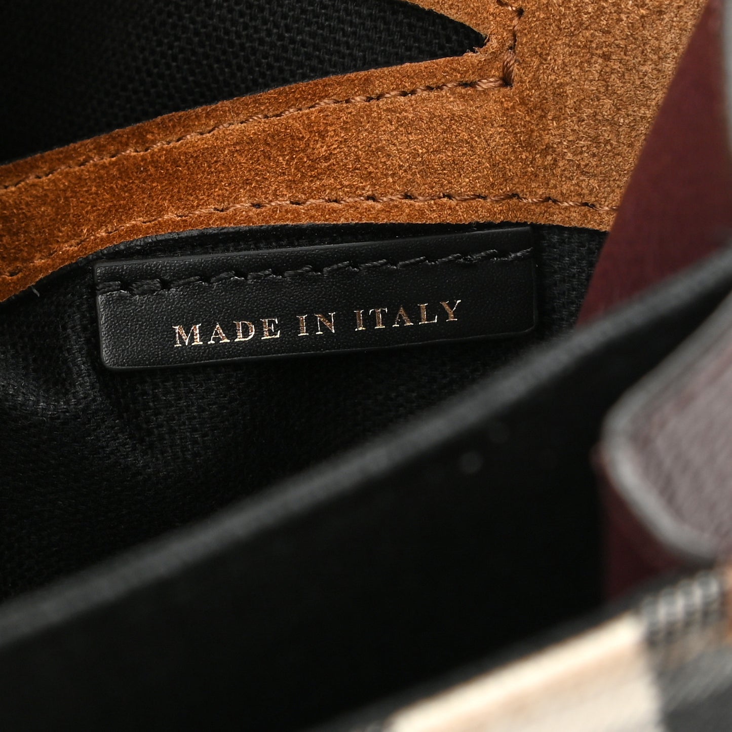 Derby Calfskin House Check Small Macken Crossbody Bag Mahogany Red