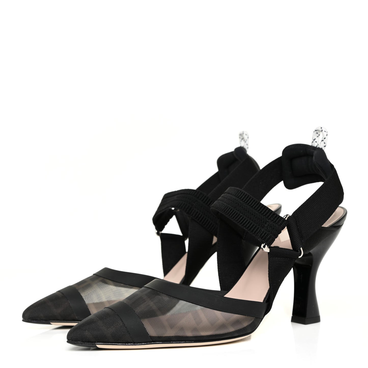 Technical Mesh FF Colibri 85mm Slingback Pumps 39 Black