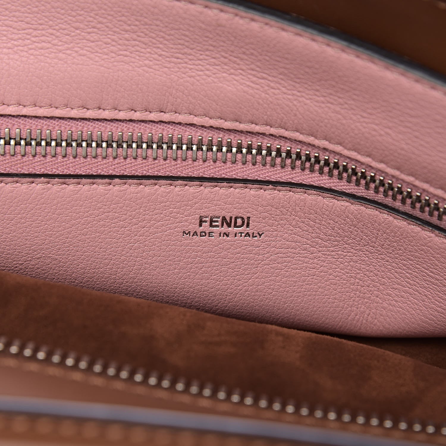 Fendi Vitello Baltico Dolce DotCom Satchel Corteccia Bubblegum 7 of 16