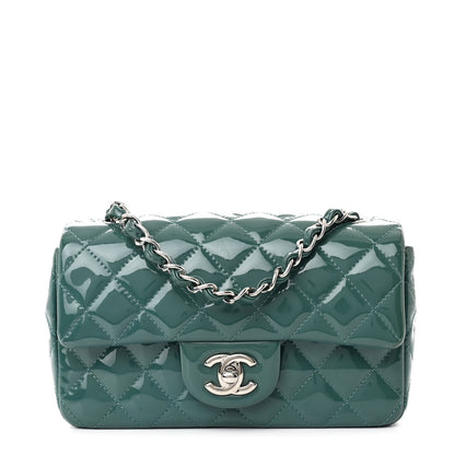 Chanel Patent Quilted Mini Rectangular Flap Turquoise 1 of 12