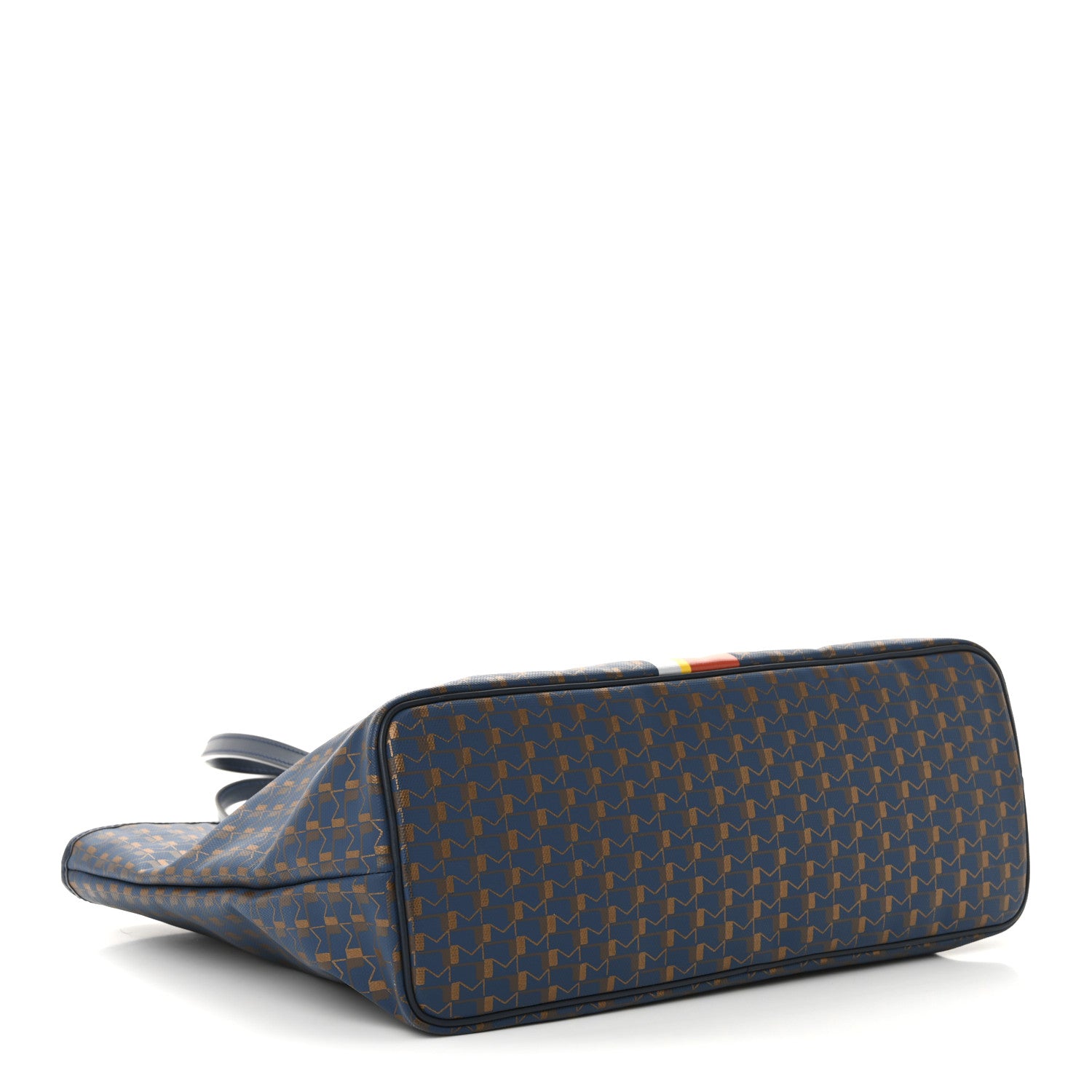 Moynat Grained Calfskin Canvas 1920 Oh! Tote Ruban MM Indigo Bronze 4 of 10