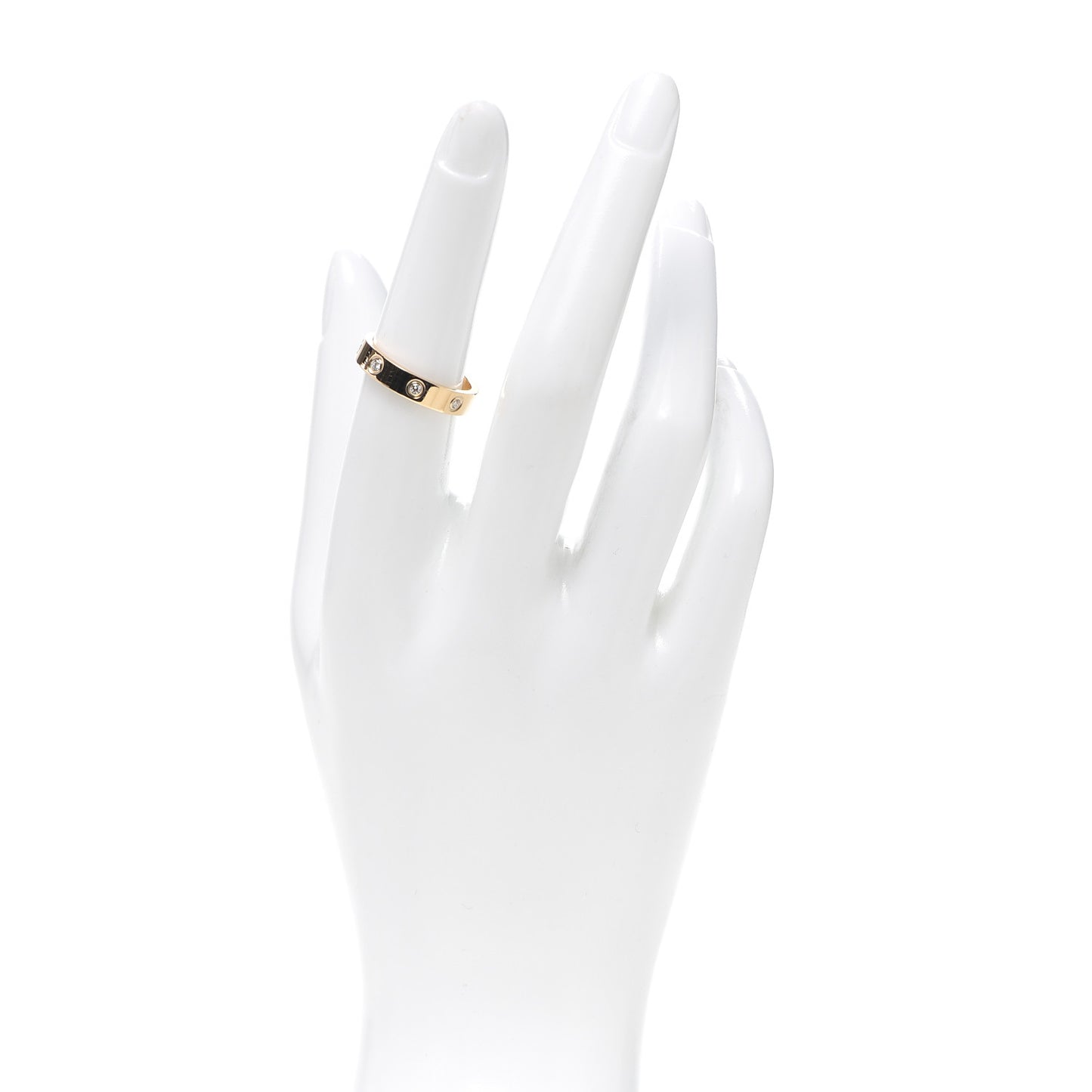 18K Yellow Gold 8 Diamond 4mm LOVE Wedding Band Ring 54 6.75