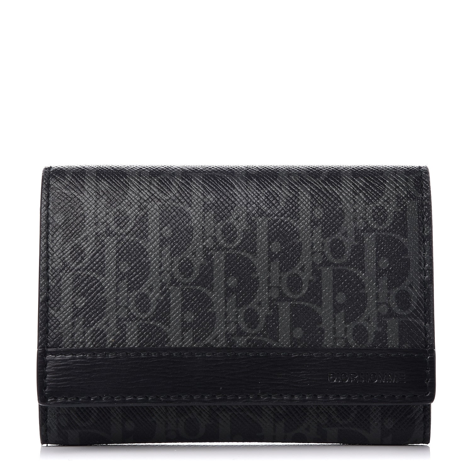 Chloe CHRISTIAN DIOR HOMME Coated Canvas Card Holder Grise 1 of 9