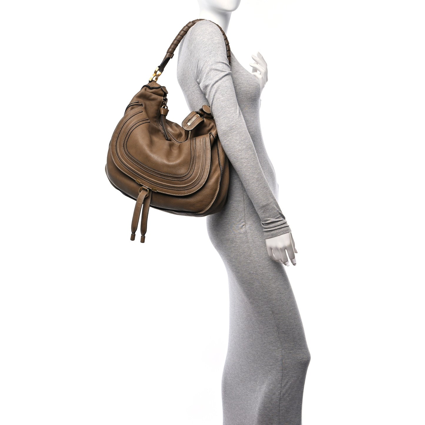 Calfskin Medium Marcie Hobo Nut