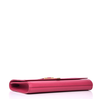 Saint Laurent Calfskin Classic Y Ligne Clutch Fuchsia 4 of 10