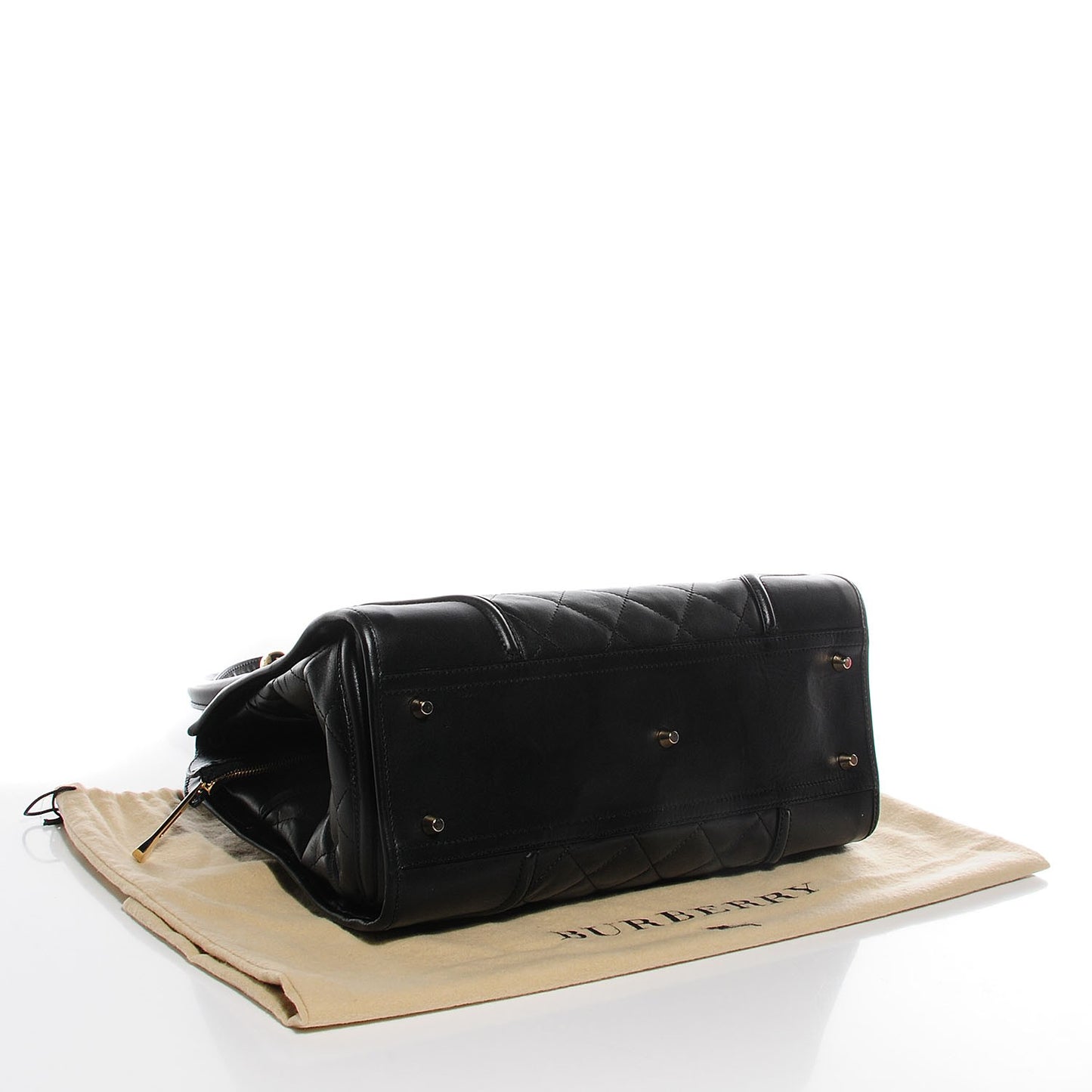 Calfskin Quilted Large Manor Tote Black