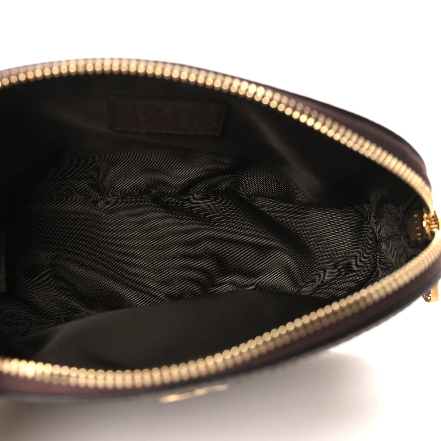 GG Supreme Monogram Textured Calfskin Web Medium Ophidia Cosmetic Case Beige Ebony New Acero