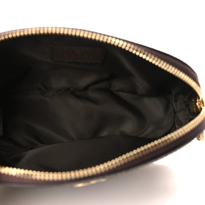 Gucci GG Supreme Monogram Textured Calfskin Web Medium Ophidia Cosmetic Case Beige Ebony New Acero 5 of 10