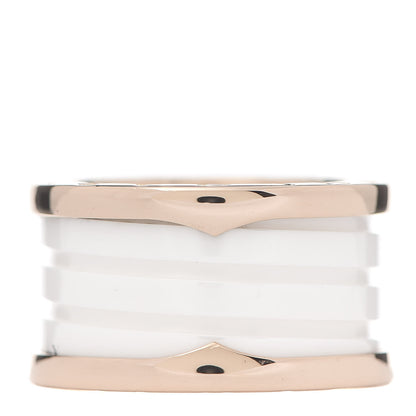 Bulgari 18K Rose Gold White Ceramic B.Zero1 Four-Band Ring 51 5.75 1 of 5