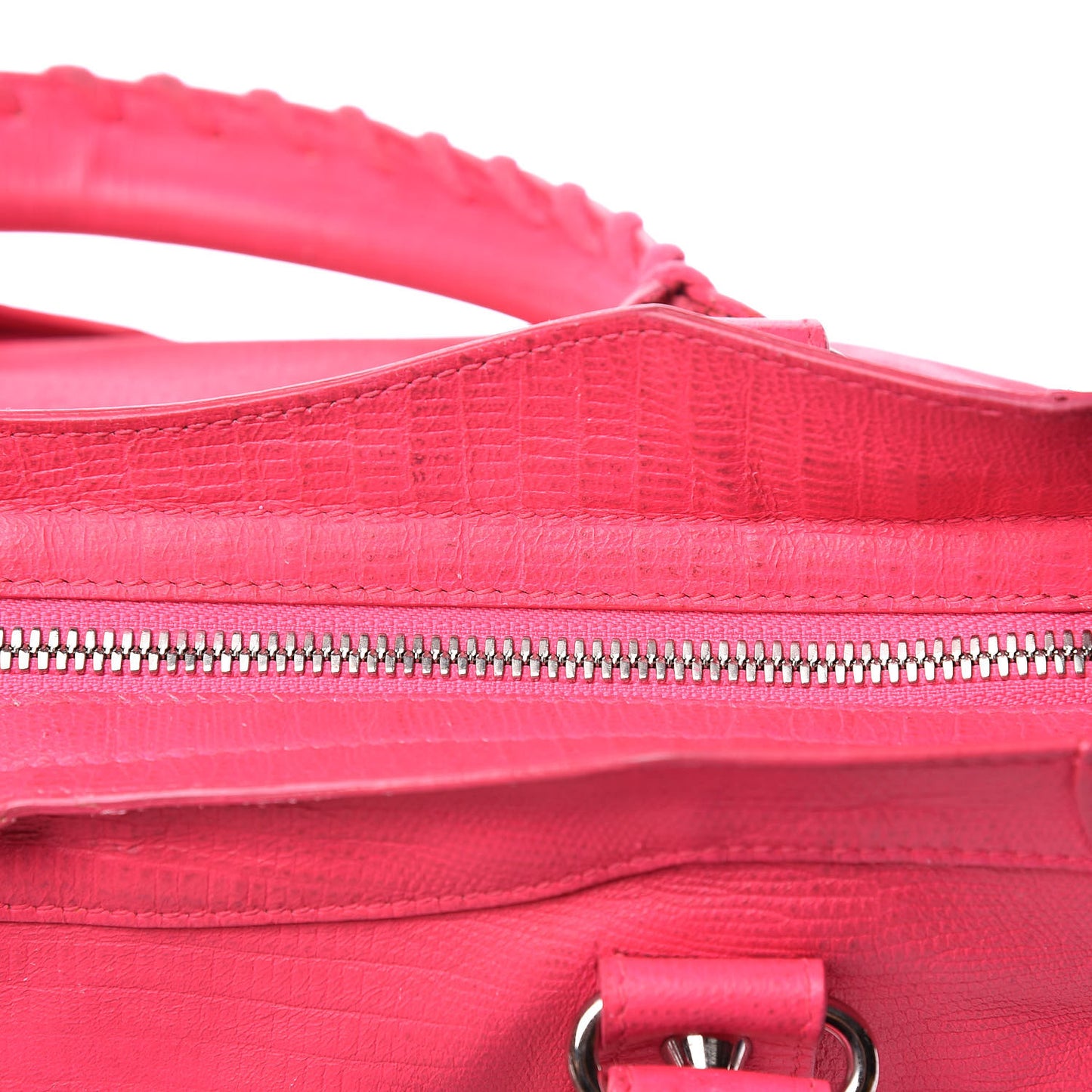 Calfskin Lizard Embossed Classic Silver Hardware City Rose Fluo