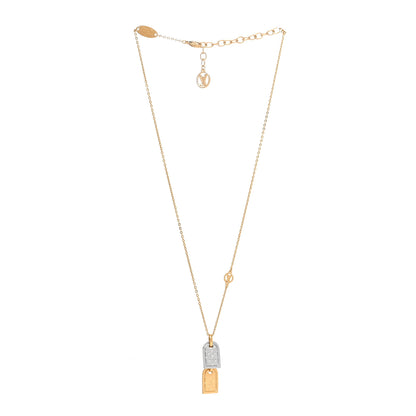 Louis Vuitton Nanogram Name Tag Necklace Gold 3 of 6