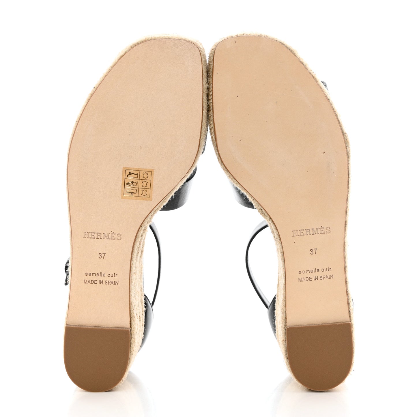 Goatskin Elda Espadrille Wedge Sandals 37 Black