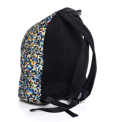 Fendi Nylon Vitello Elite Flamingo Granite Lightning Monster Eyes Backpack Multicolor Lavagna 4 of 9