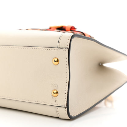 Gucci Wonka Grain Calfskin Small Diana Tote Bag Mystic White Orange Fluo 12 of 22