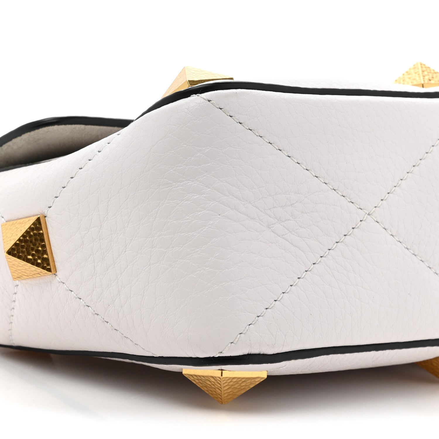 Valentino Garavani Grained Calfskin Medium Roman Stud Shoulder Bag Ivory 8 of 12