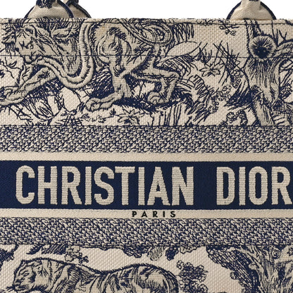 Christian Dior Canvas Embroidered Medium Dioriviera Toile De Jouy Book Tote Blue 9 of 10