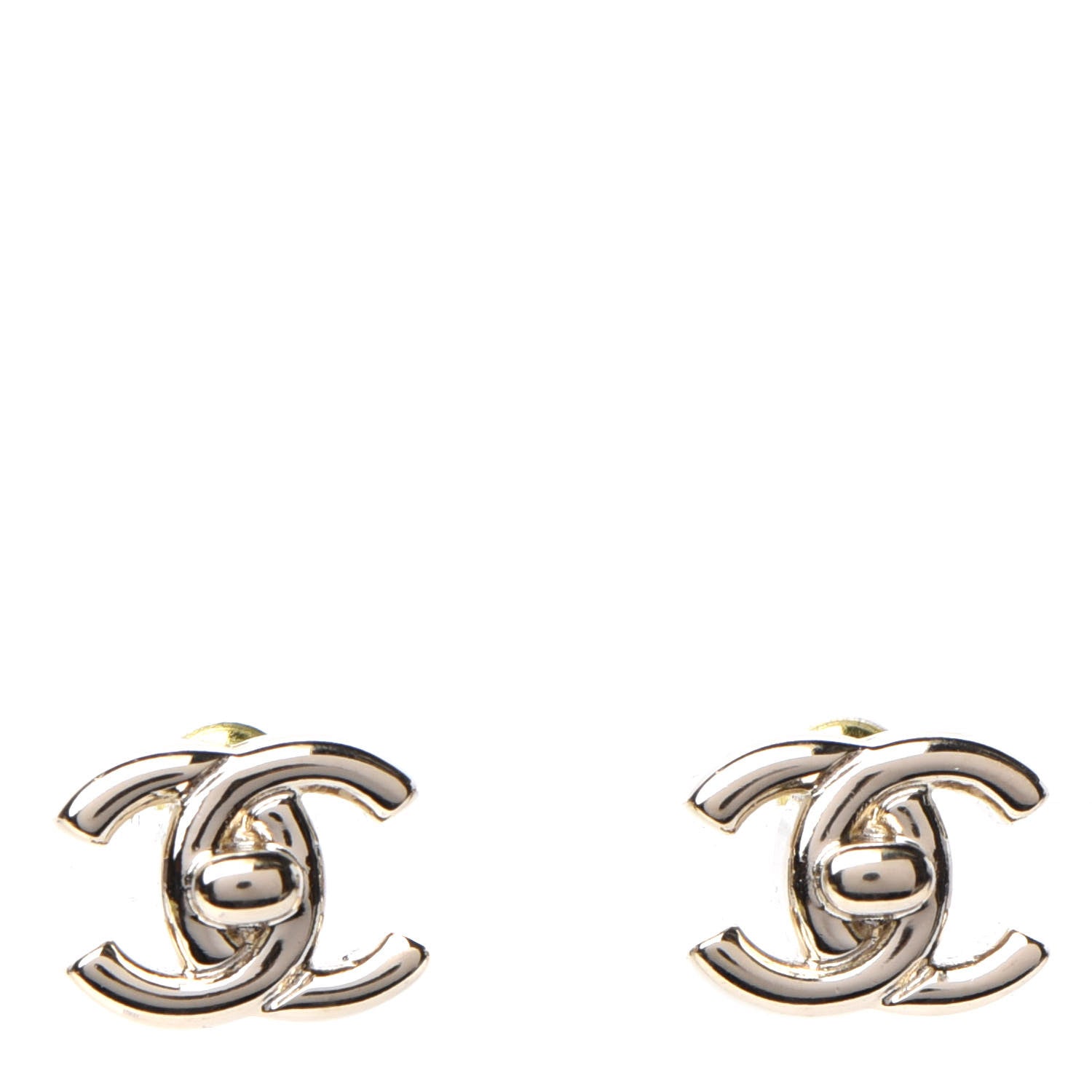 Chanel Metal CC Turnlock Earrings Gold 1 of 5
