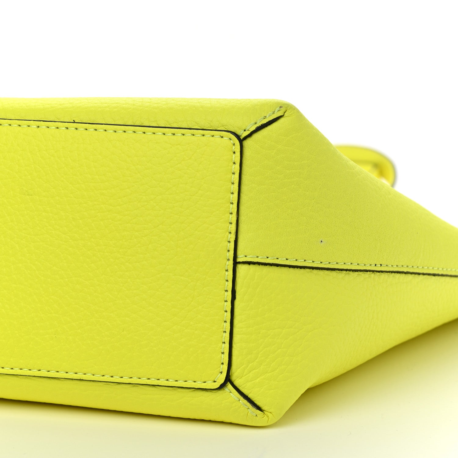 Burberry Grainy Calfskin Remington Tote Neon Yellow 9 of 14