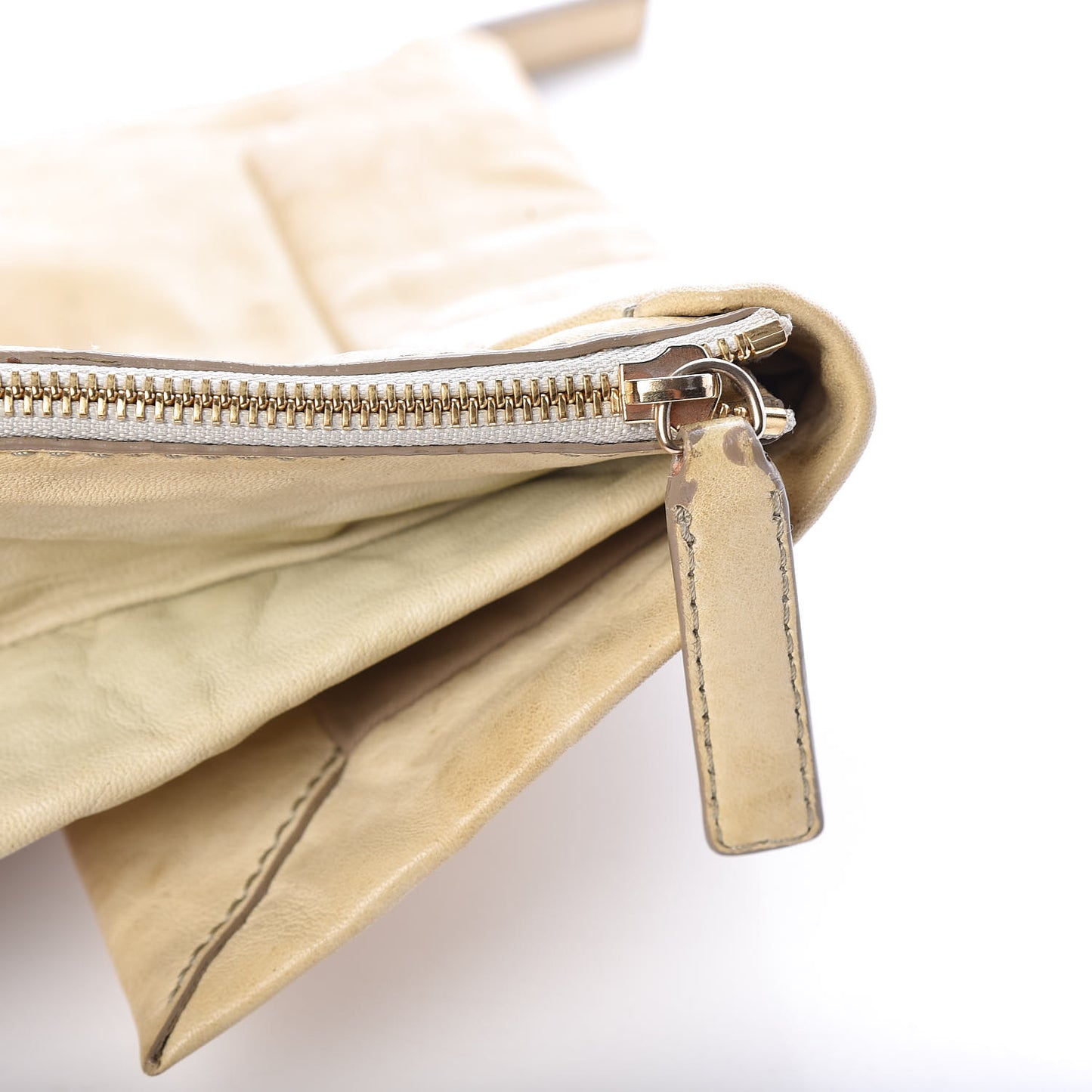 Tumbled Sheepskin Clutch Beige